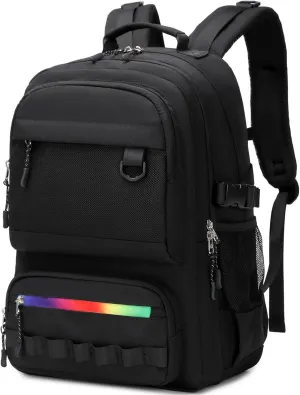 Lanola High School Middle Bookbag for Boy Girls Lightweight School Bag College Backpack for Men Women Travel bag - Black