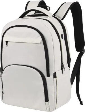 Laptop Backpack 15.6 inch, Backpacks for Men, Travel backpack Carry on Flight Approved, College School Bookbag, Anti-theft Personal Item Backpack, Water Resistant Bags for Work,Daily,Business (Beige)
