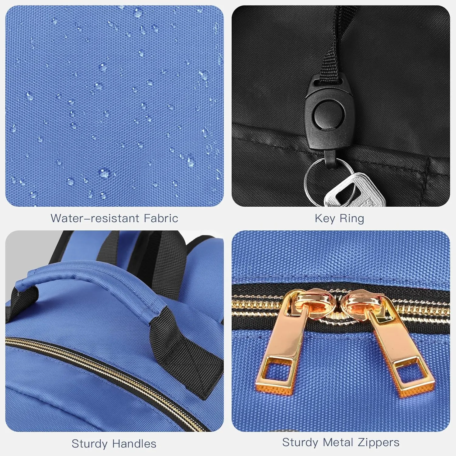 Laptop Backpack 15.6" Stylish Backpack Water Repellent College Casual Daypack with USB Port Travel Business Work Bag for Men Women, Quilted Bookbag for Girls Boys (Blue)