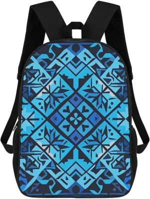 Laptop Backpack for Men Women Daypack Blue Polynesian Maori Tribal Pattern Computer Bag Travel Backpacks Laptop Bag
