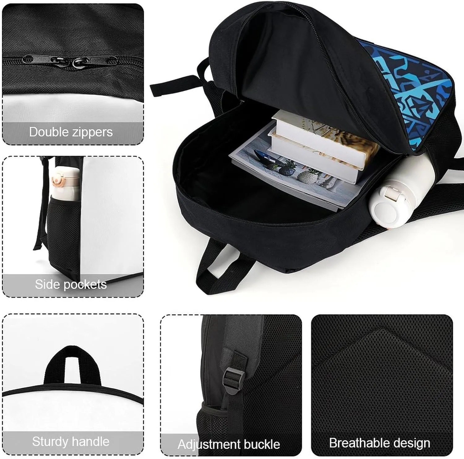 Laptop Backpack for Men Women Daypack Blue Polynesian Maori Tribal Pattern Computer Bag Travel Backpacks Laptop Bag