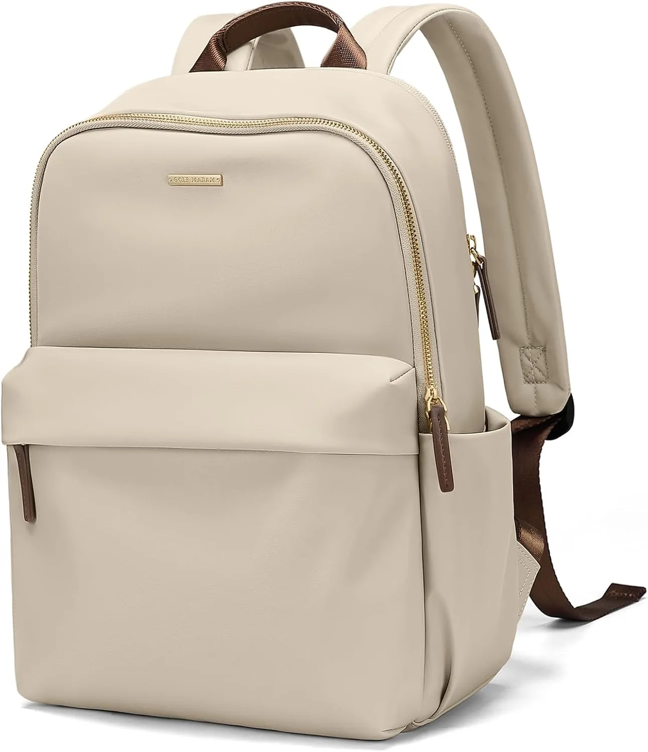 Laptop Backpack for Women Fit 14 Inch Stylish Daypack Notebook Travel Work Commuter Casual Daypack Backpack Purse for Women Travel Business (Apricot)