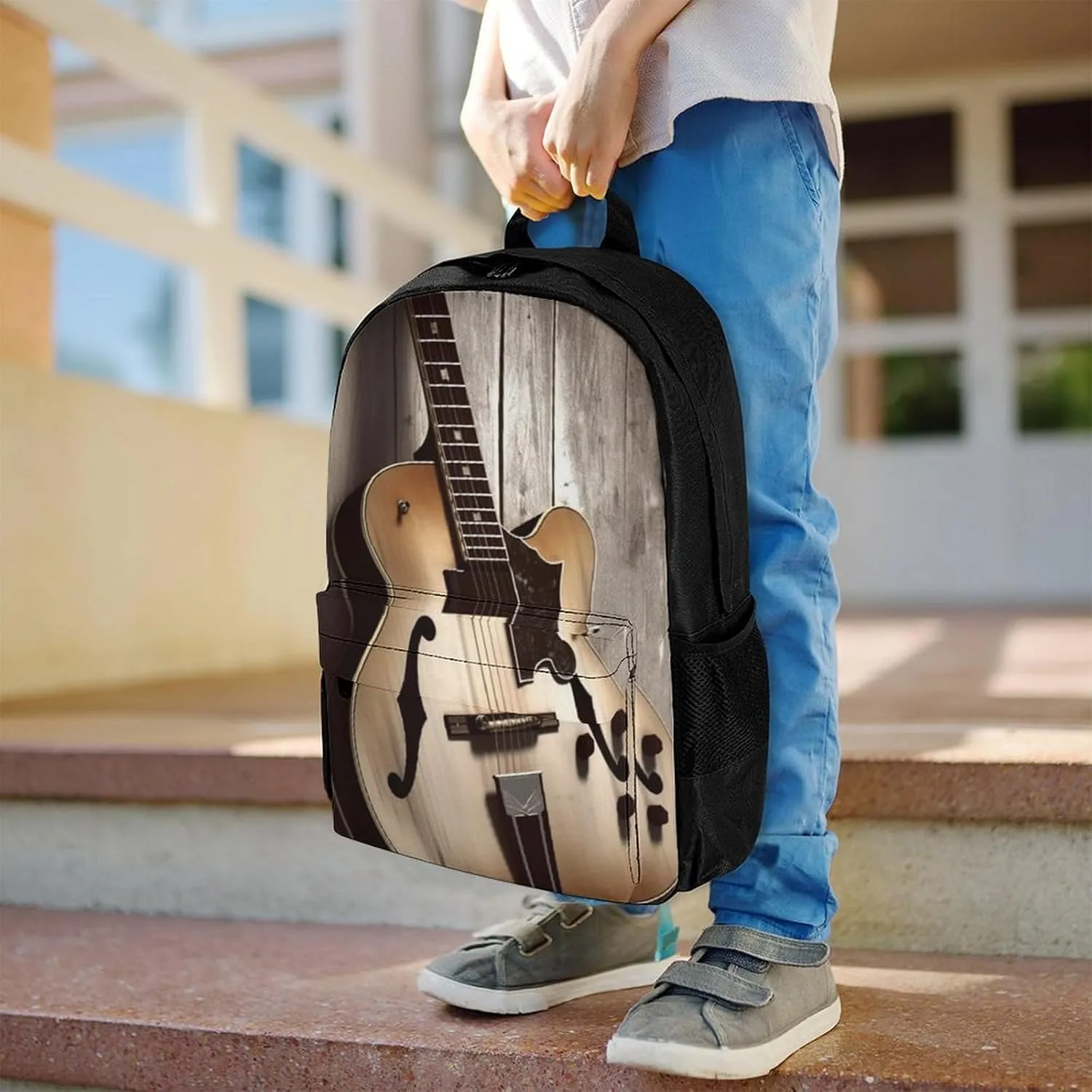 Laptop Backpack for Women Men Daypack Guitar Pictures Backpacks Computer Bag Travel Laptop Bag Casual Work Bag