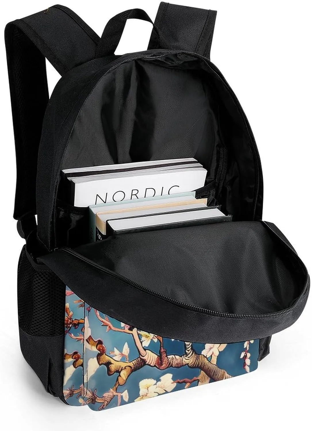 Laptop Backpack for Women Men Daypack Pale White Flowers Backpacks Computer Bag Travel Laptop Bag Casual Work Bag