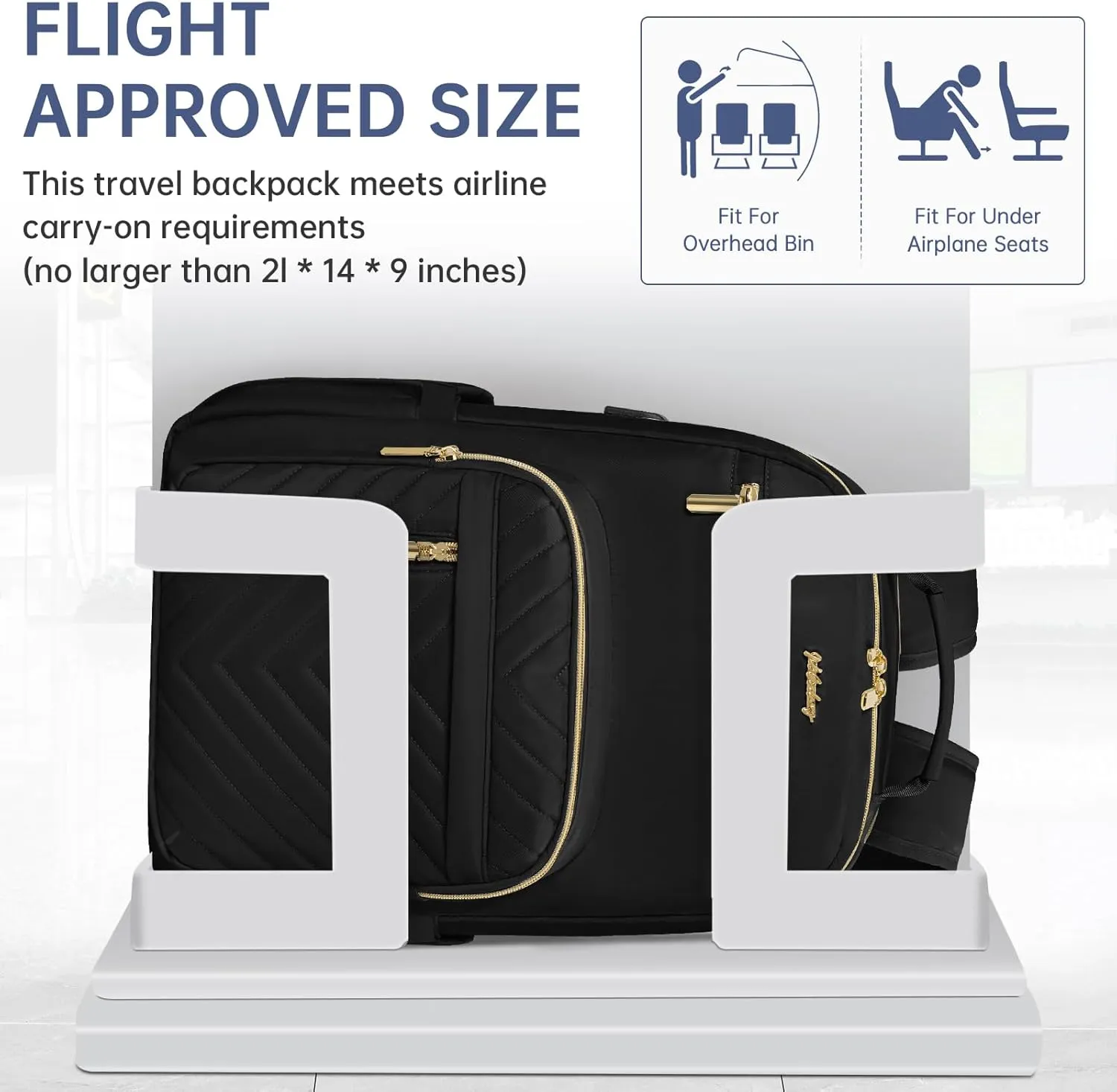 Laptop Backpack for Women, Work Travel Computer Bags, Quilted Casual Daypack with USB Port, Waterproof Computer Backpack Fit 15.6 Inch Laptop (Black)
