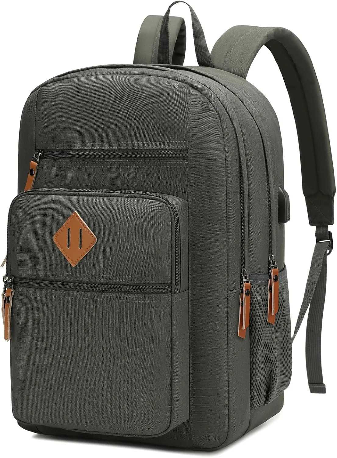 Laptop Backpack for Work, College, Travel, Daily Backpacks for Men Women, Computer Bag Fits 15.6 Inch Notebook, Grey