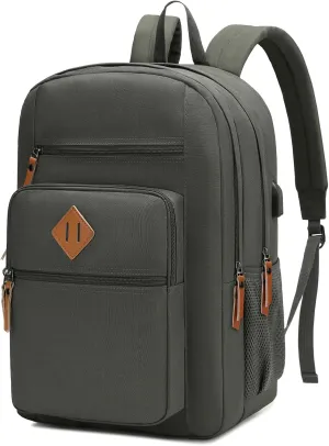 Laptop Backpack for Work, College, Travel, Daily Backpacks for Men Women, Computer Bag Fits 15.6 Inch Notebook, Grey