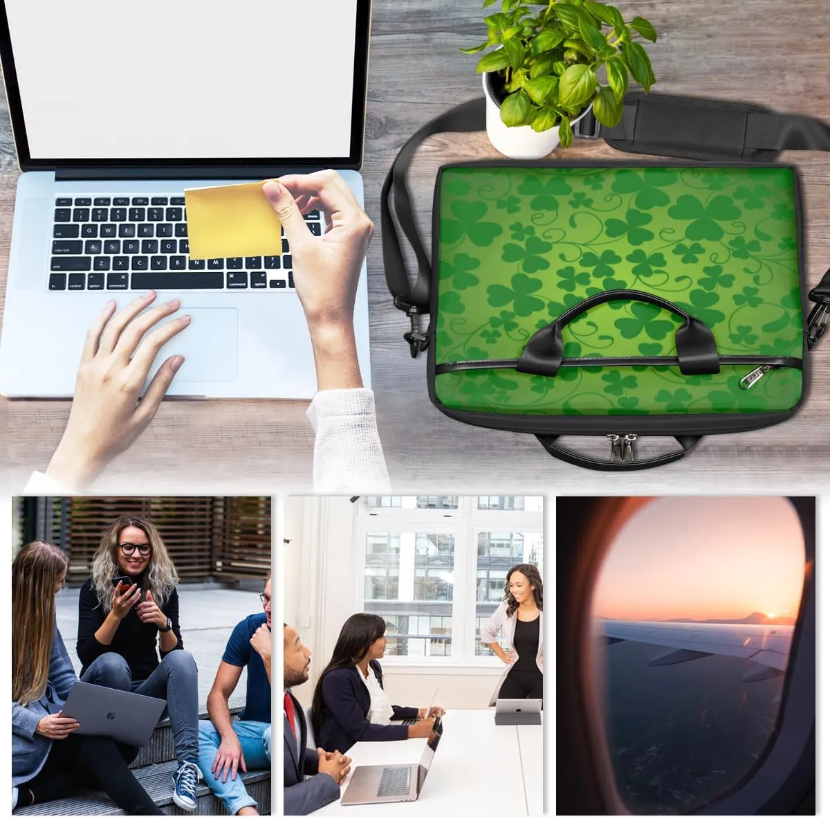Laptop Bag Case Shoulder Messenger Carrying Bag 13 14 15 Inch Waterproof Computer Sleeve Cover