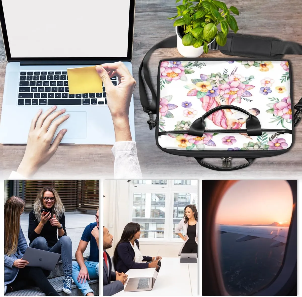 Laptop Bag Case Shoulder Messenger Carrying Bag 13 14 15 Inch Waterproof Computer Sleeve Cover