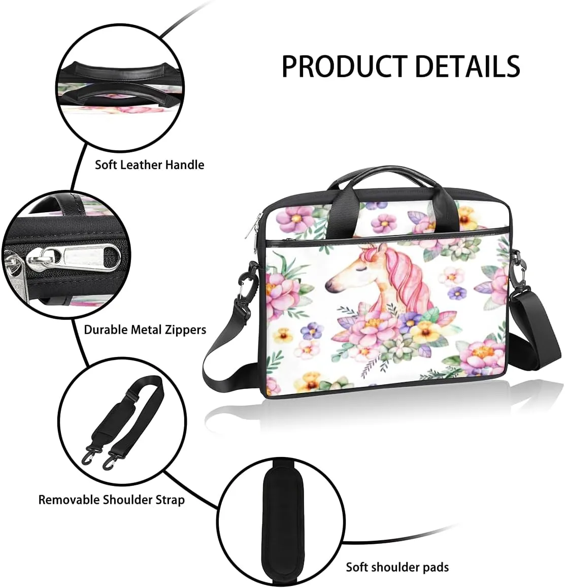 Laptop Bag Case Shoulder Messenger Carrying Bag 13 14 15 Inch Waterproof Computer Sleeve Cover