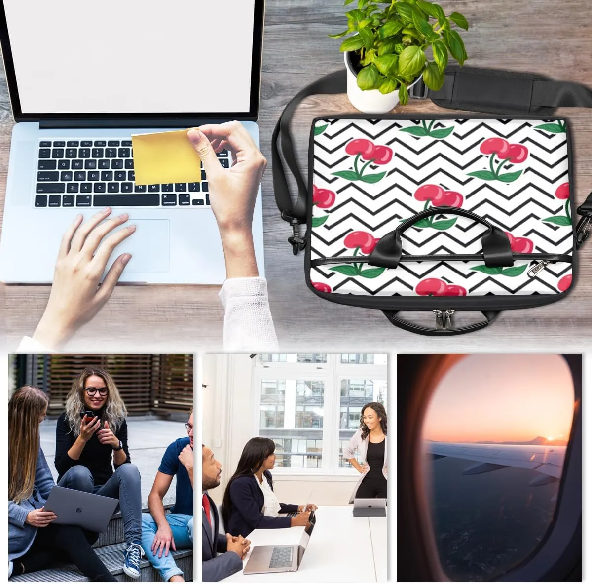 Laptop Bag Case Shoulder Messenger Carrying Bag 13 14 15 Inch Waterproof Computer Sleeve Cover