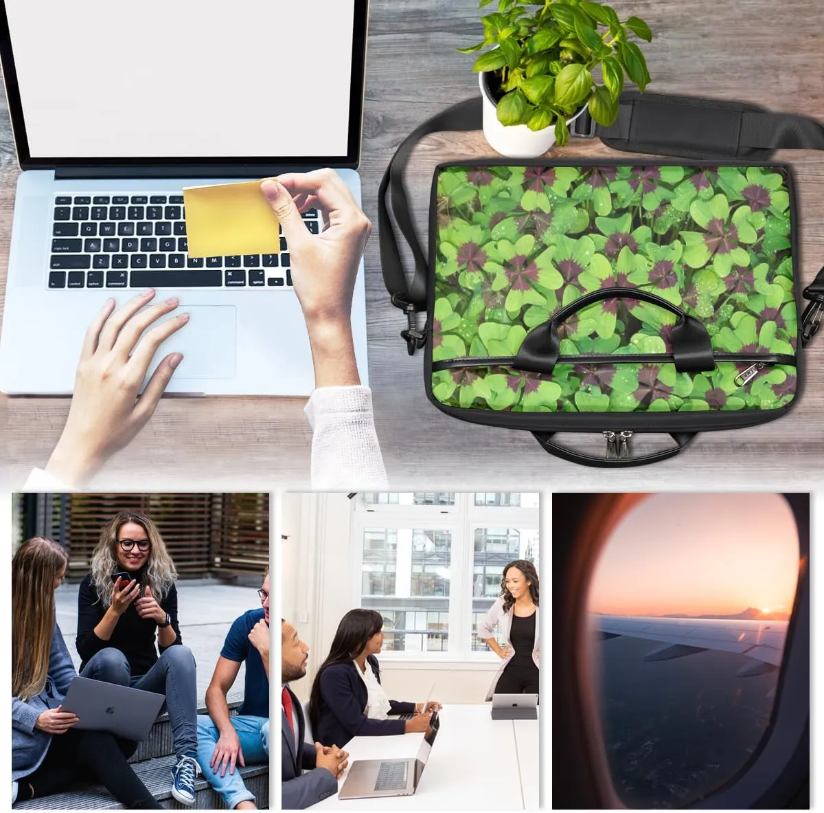 Laptop Bag Case Shoulder Messenger Carrying Bag 13 14 15 Inch Waterproof Computer Sleeve Cover
