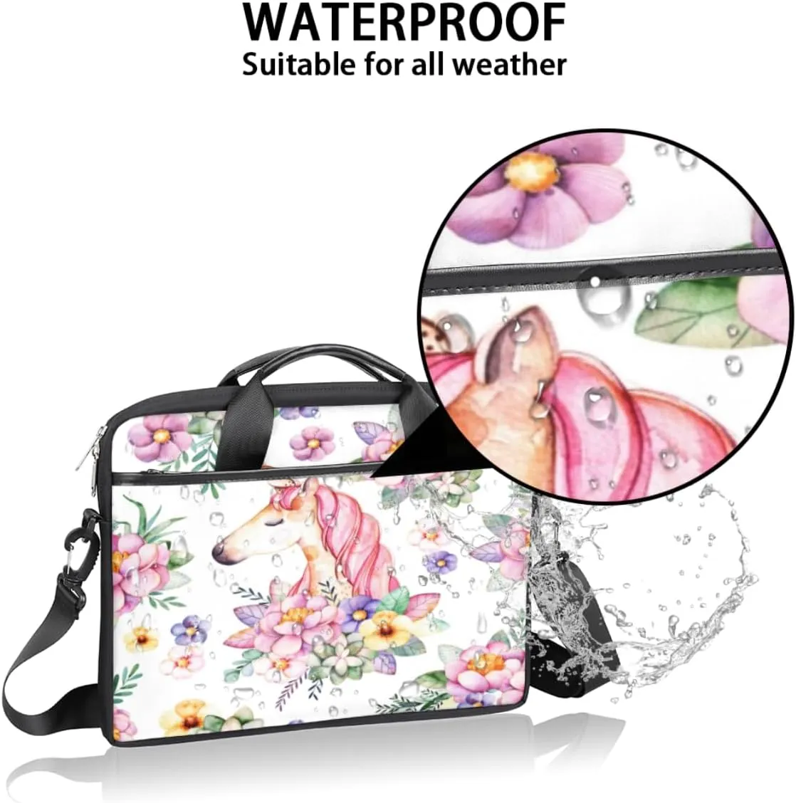 Laptop Bag Case Shoulder Messenger Carrying Bag 13 14 15 Inch Waterproof Computer Sleeve Cover