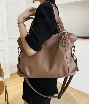 Large Leather Tote Bags for Women Casual Shoulder Bag Crossbody Bag Satchel on Trend Purses for Work Travel 2024