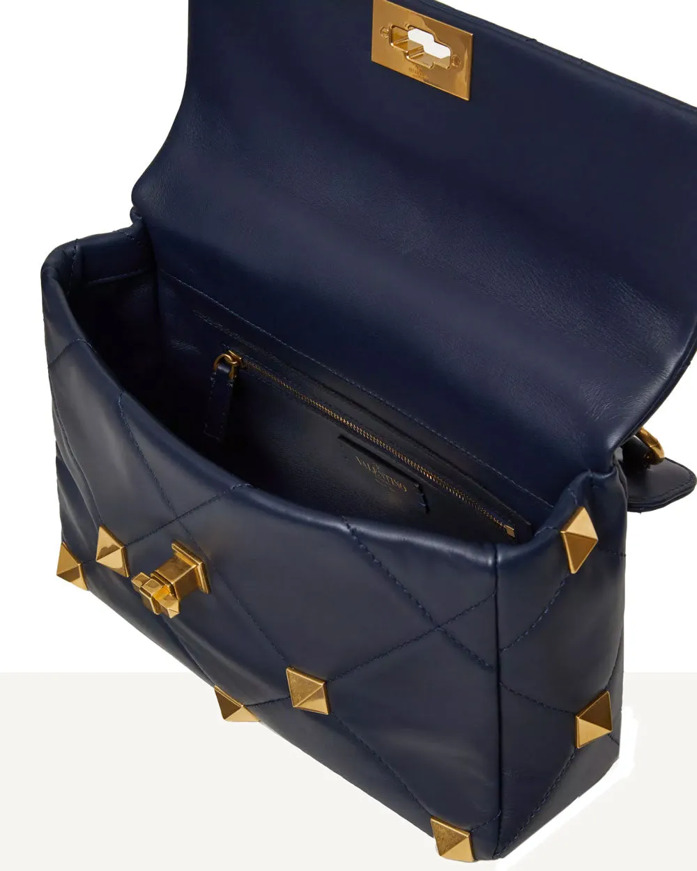 Large Roman Stud Shoulder Bag in Marine