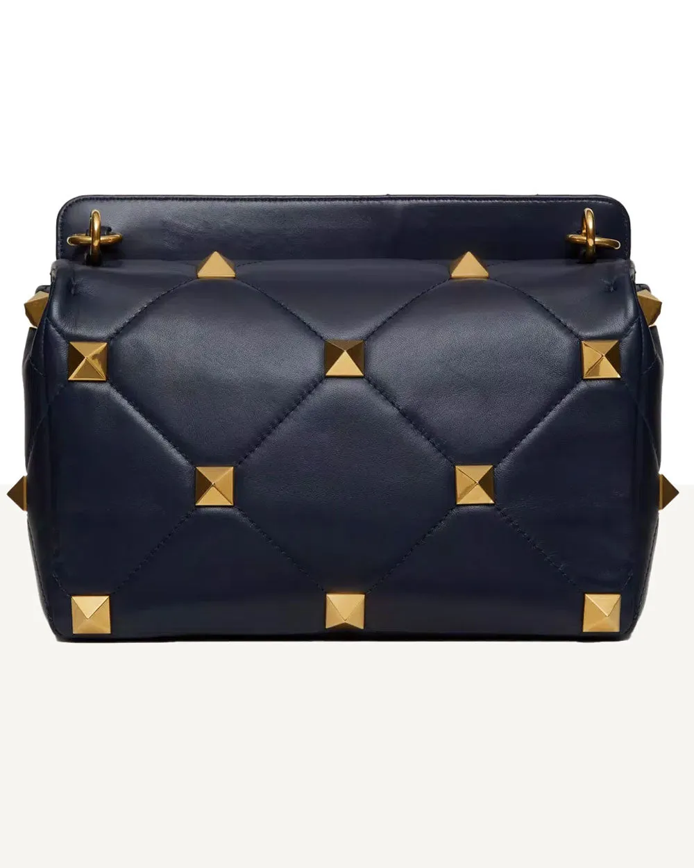Large Roman Stud Shoulder Bag in Marine