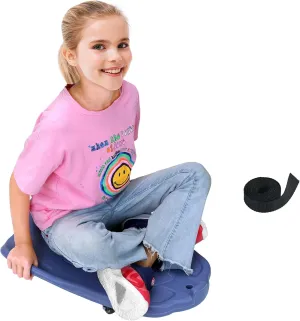 Large Scooter Board for Kids, Plastic Floor Scooter Board with Handles and Buckle, Gym Scooters for Indoor Outdoor Sports,Sensory Training