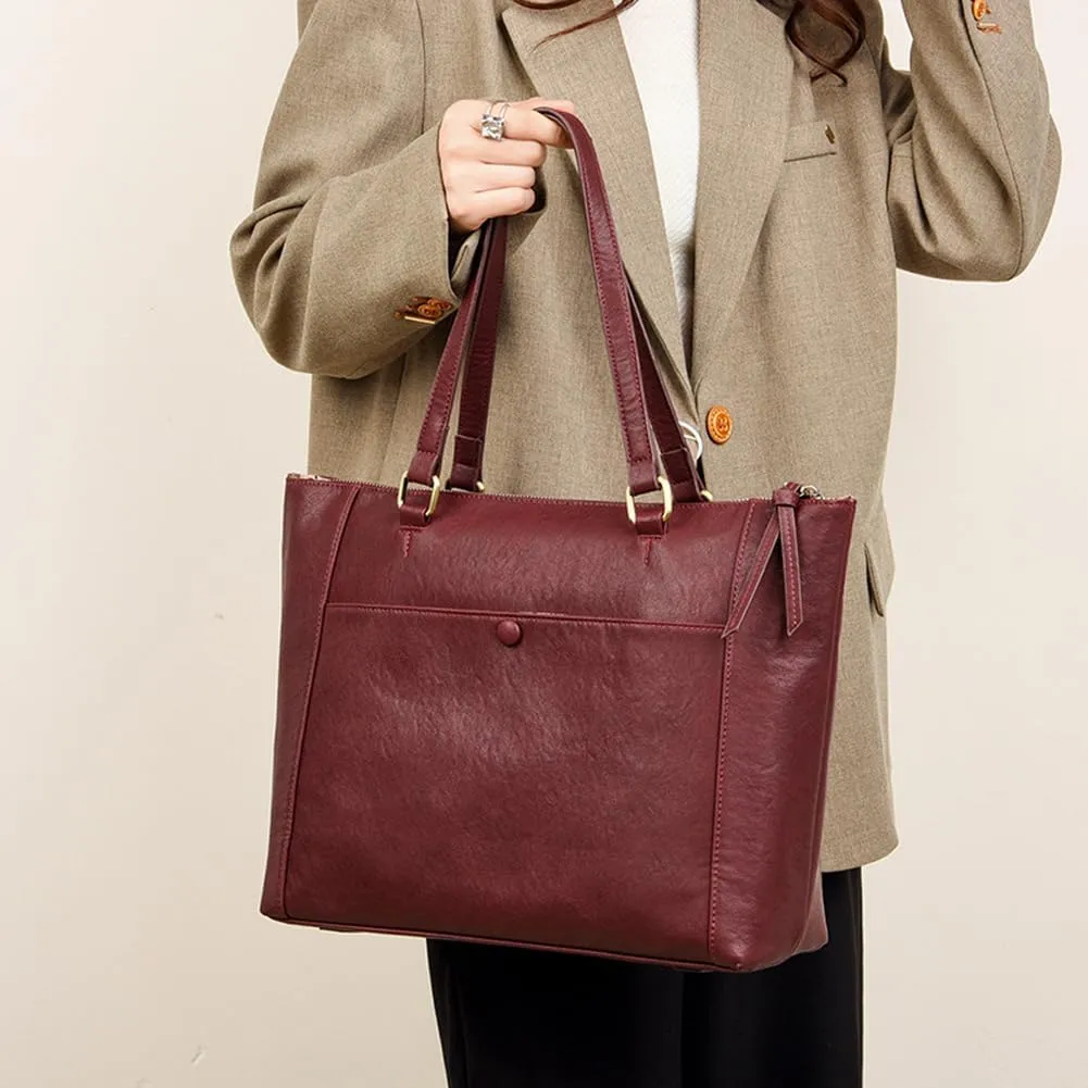 Large Tote Bag for Women Vegan Leather Tote Bag with Zipper Ladies Travel Work Purses and Handbags