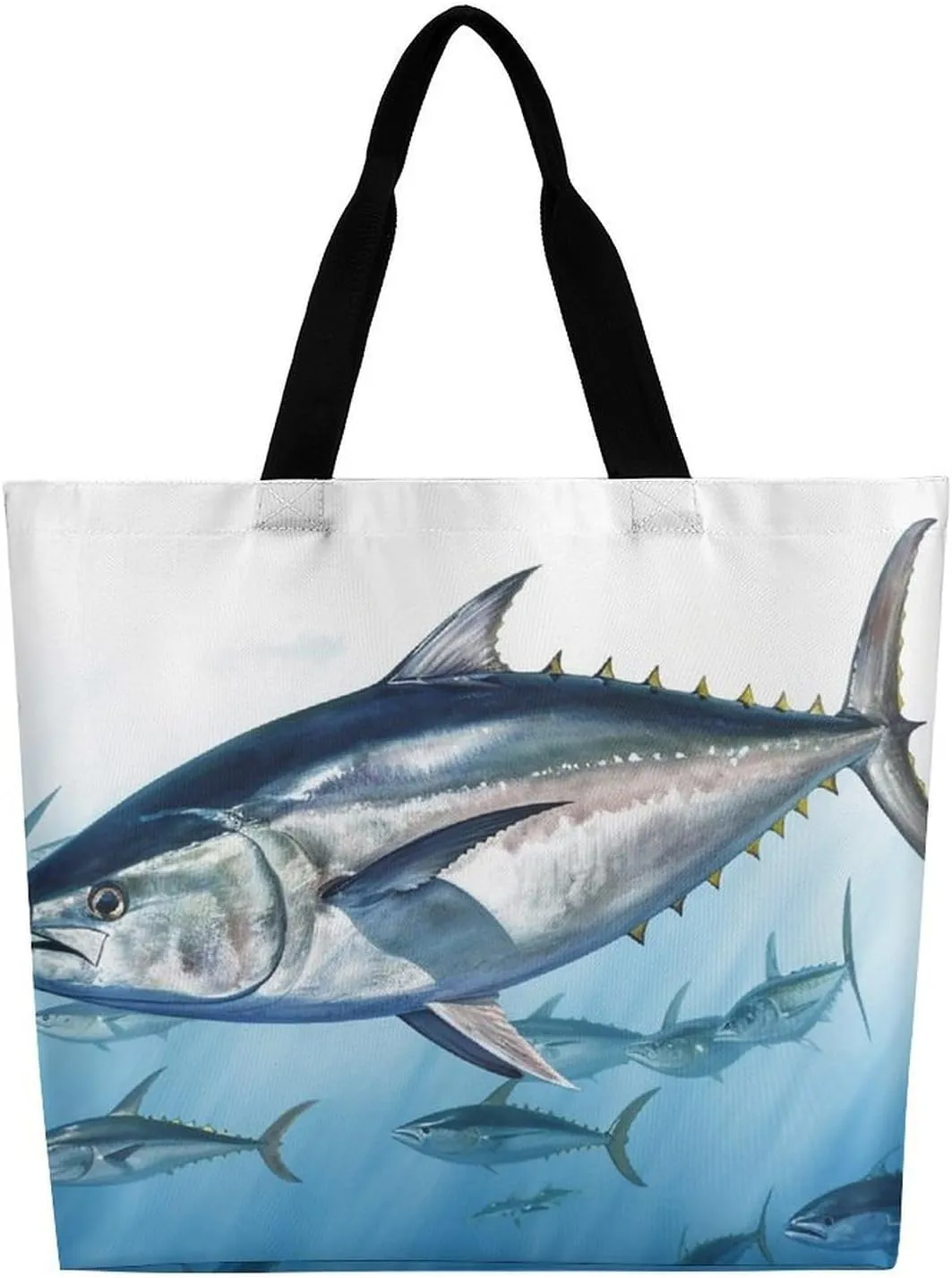 Large Tote Bag Shopping Bag with Handles Animal Cartoon Elephant Foldable Washable Heavy Duty Waterproof