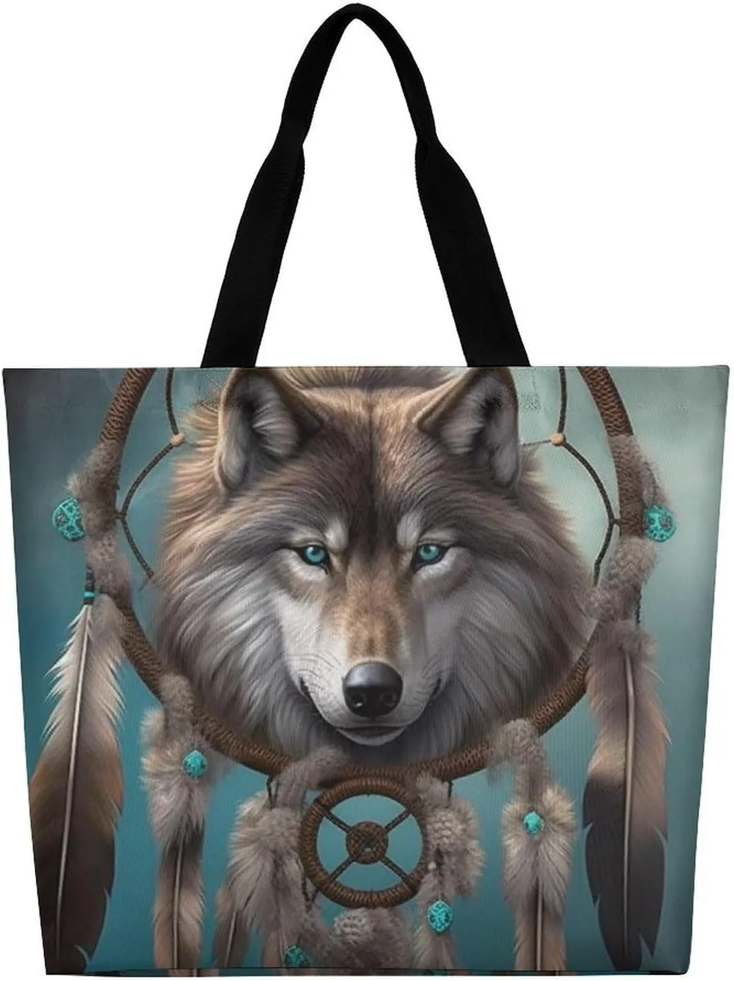 Large Tote Bag Shopping Bag with Handles Animal Cartoon Elephant Foldable Washable Heavy Duty Waterproof