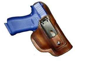 Leather G43 Holster w/ Heavy Duty Utility Clip. G43 Holster. G43 Leather Holster (Timber Brown, Left Hand IWB)