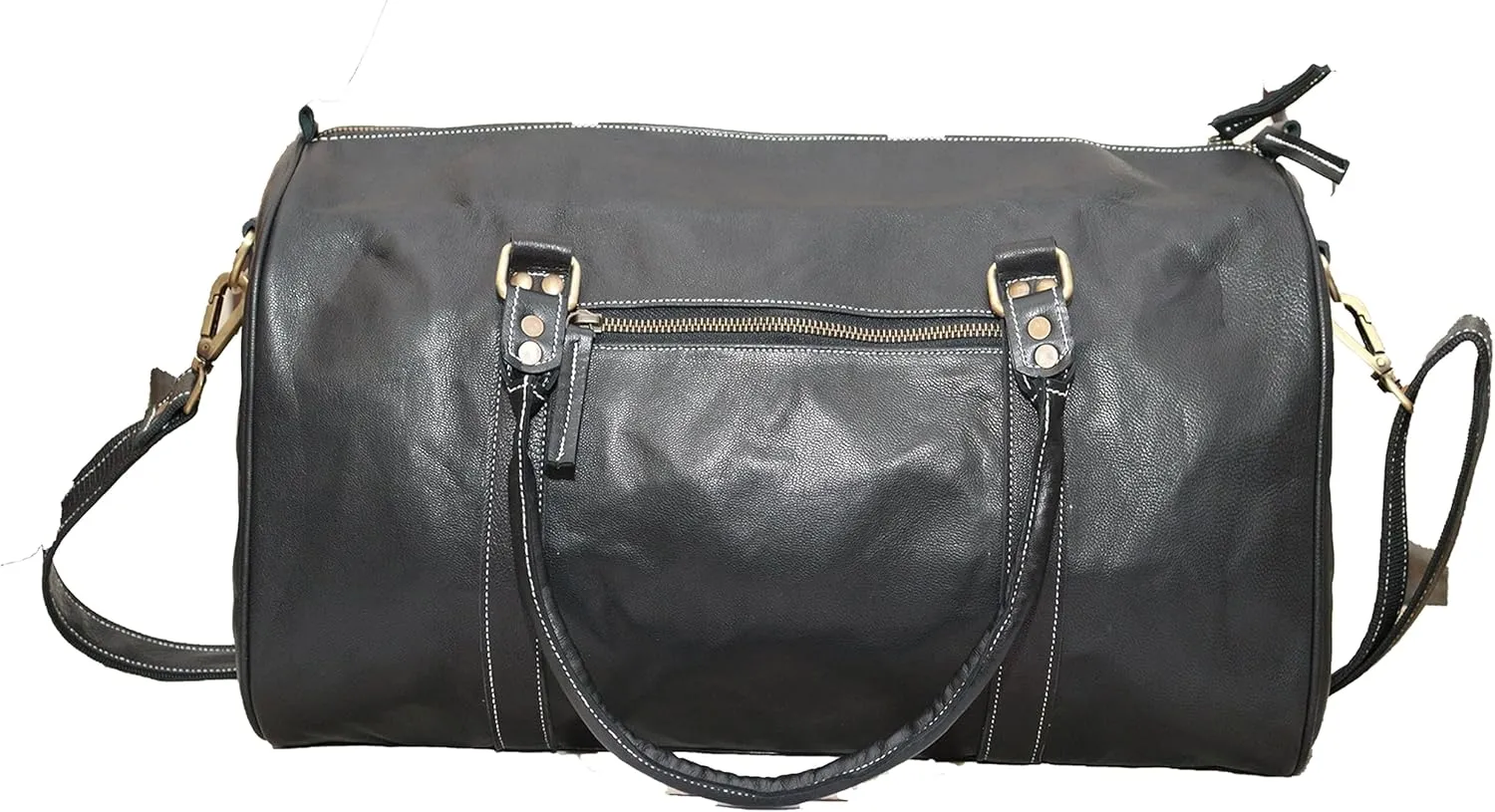 Leather Handcrafted 20 inch Duffel Bag Genderless Dual Handles and Crossbody