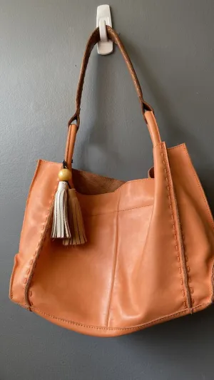 Leather Whipstitch Shoulder Bag