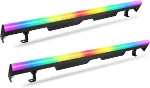LED Stage Pixel Light Bar,60W 90 LEDs RGB DMX DJ Stage Wash Light Bar Side with Screw Seamless Stitching Design DMX Lights Strip for Event Stage Club Party Show Wedding Lighting 2Pack