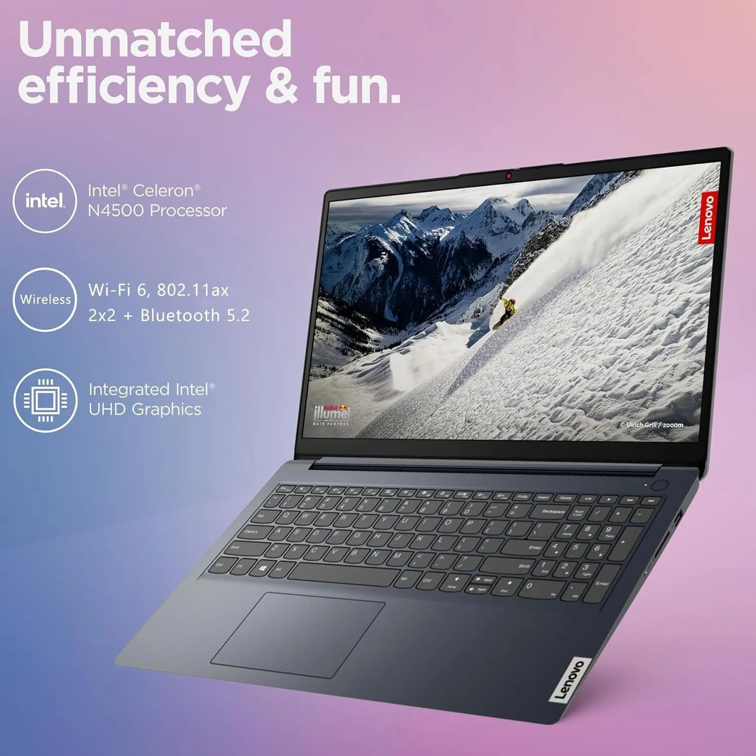 Lenovo 15.6" IdeaPad 1 Laptop | 20GB RAM | Dual Storage: 1TB SSD   128GB eMMC | Wi-Fi 6 | USB-C | 1-Year Microsoft Office 365 | Intel Dual-Core | HD Display | Windows 11 | w/WOWPC Recovery USB
