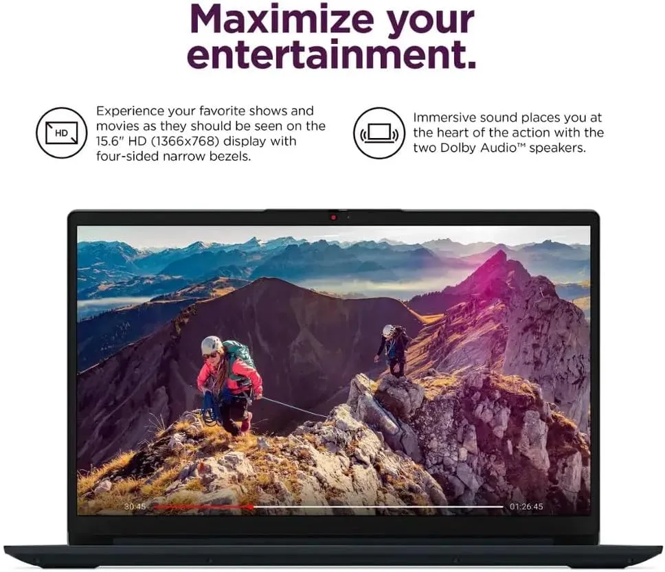 Lenovo 15.6" IdeaPad 1 Laptop | 20GB RAM | Dual Storage: 1TB SSD   128GB eMMC | Wi-Fi 6 | USB-C | 1-Year Microsoft Office 365 | Intel Dual-Core | HD Display | Windows 11 | w/WOWPC Recovery USB