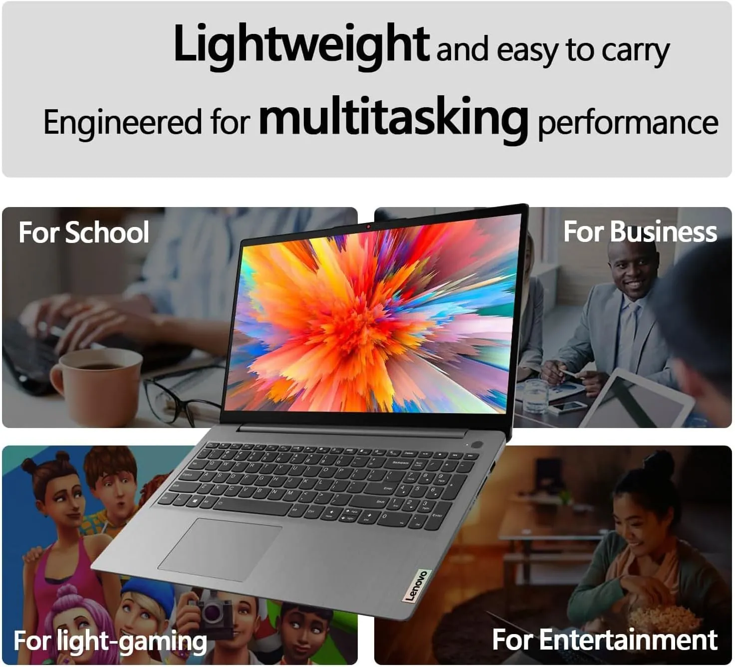Lenovo IdeaPad 1 Home Laptop, 15.6" FHD Display, Intel Celeron Dual Core Processor, 12GB RAM, 384GB Storage(128GB eMMC   256GB PCIe), 1 Yr Office 365, Wi-Fi 6, W11H, Additional 1 Yr ADP