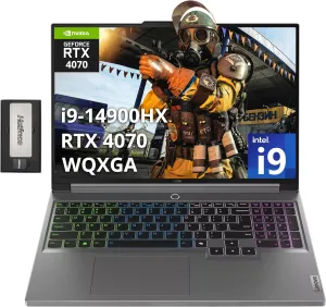 Lenovo Legion 5 16" WQXGA 165Hz Gaming Laptop, Intel i9-14900HX, 32GB DDR5, 1TB SSD, NVIDIA GeForce RTX 4070 8GB GDDR6, RGB Backlit Keyboard, Wi-Fi 6E, Windows 11 Pro, Gray, 256GB Docking Station Set