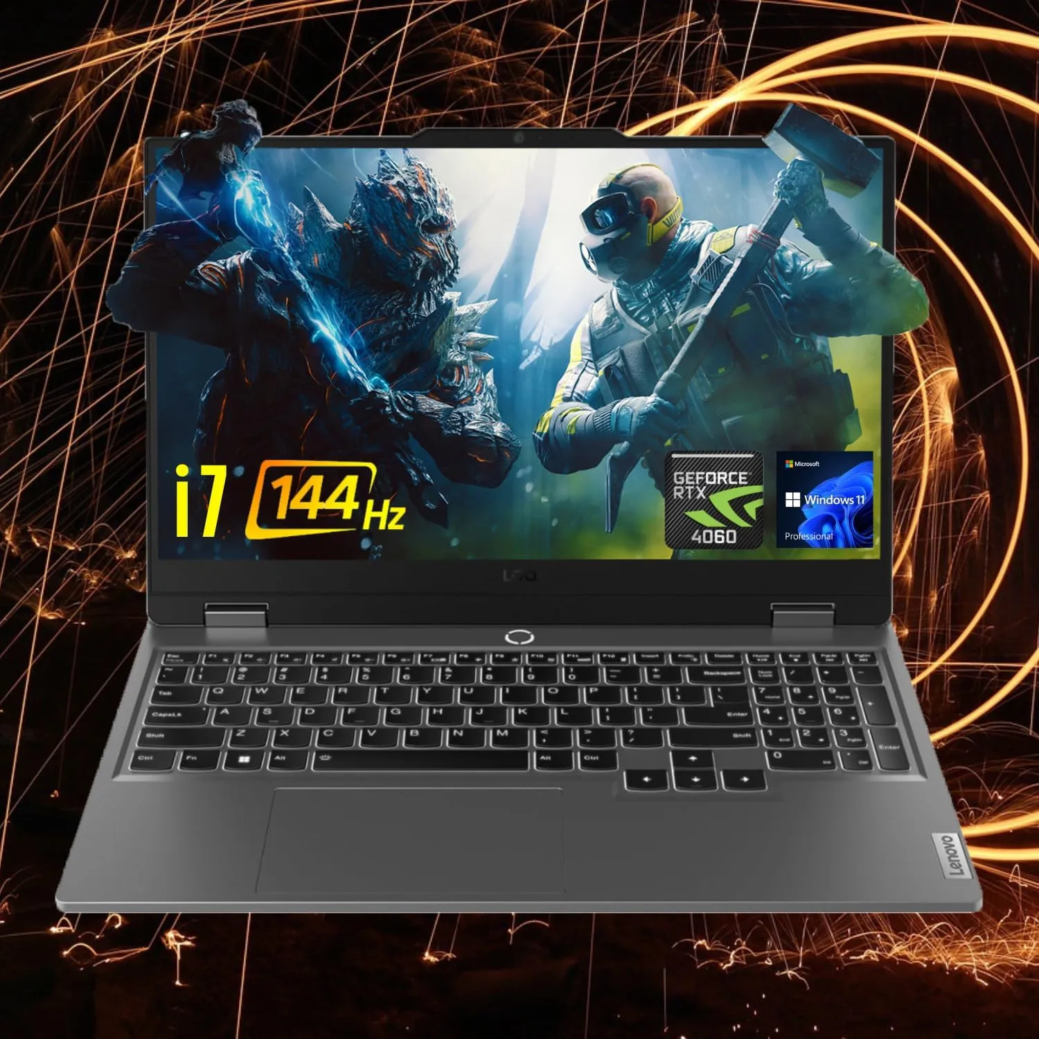 Lenovo LOQ i7 Premium Gaming Laptop, 15.6" FHD 144Hz, i7-13650HX (Beats i9-12900H), GeForce RTX 4060 (Boost Clock 2370MHz), 64GB DDR5 RAM, 2TB SSD, Backlit KB, RJ-45, Wi-Fi 6, Windows 11 Pro, Grey