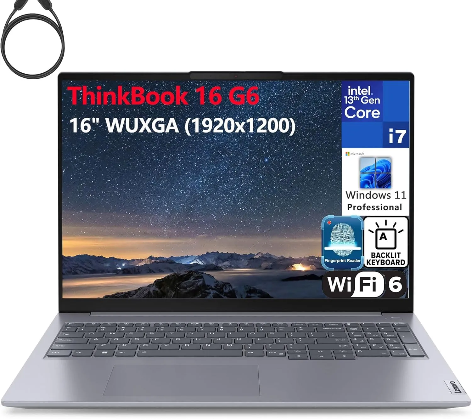 Lenovo ThinkBook 16 G6 16" FHD  Laptop Computer, 13th Gen Intel 14-Core i7-13700H, 64GB DDR5 RAM, 2TB PCIe SSD, WiFi 6, Bluetooth 5.2, Backlight Keyboard, Fingerprint Reader, Windows 11 Pro, Tilsiy