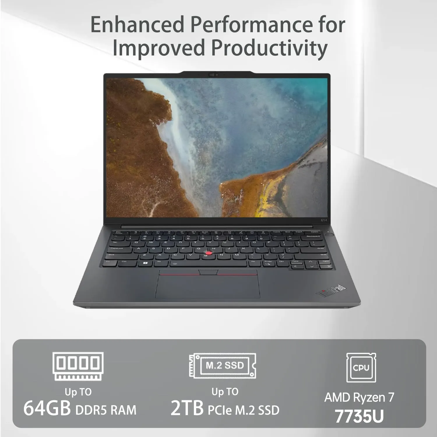 Lenovo ThinkPad E14 Gen 6 Business Laptop, 14" FHD  Display, AMD Ryzen 7 7735U, 32GB DDR5 RAM, 1TB SSD, Fingerprint, Backlit, Wi-Fi 6, Windows 11 Pro, Bundle with Targus USB-C 100W Docking Station