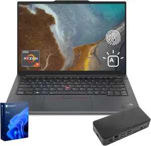 Lenovo ThinkPad E14 Gen 6 Business Laptop, 14" FHD  Display, AMD Ryzen 7 7735U, 32GB DDR5 RAM, 1TB SSD, Fingerprint, Backlit, Wi-Fi 6, Windows 11 Pro, Bundle with Targus USB-C 100W Docking Station