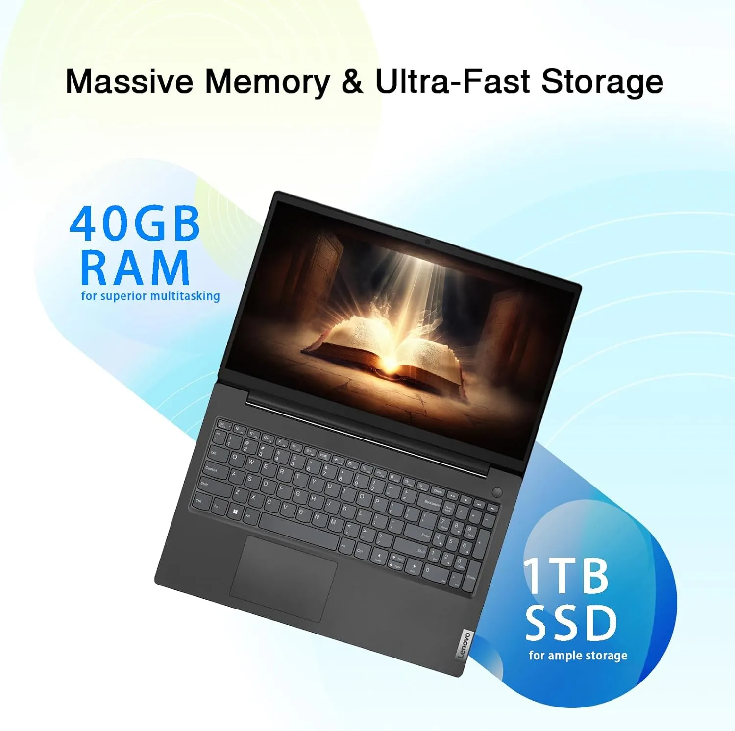 Lenovo V15 Business Laptop | Intel Pentium N6000 4-core Processor | 15.6 FHD (1920 x 1080) | 40GB RAM | 1TB PCIe SSD | Anti-Glare | WiFi-6 | Military Durability | Ethernet RJ-45 | Windows 11 Pro