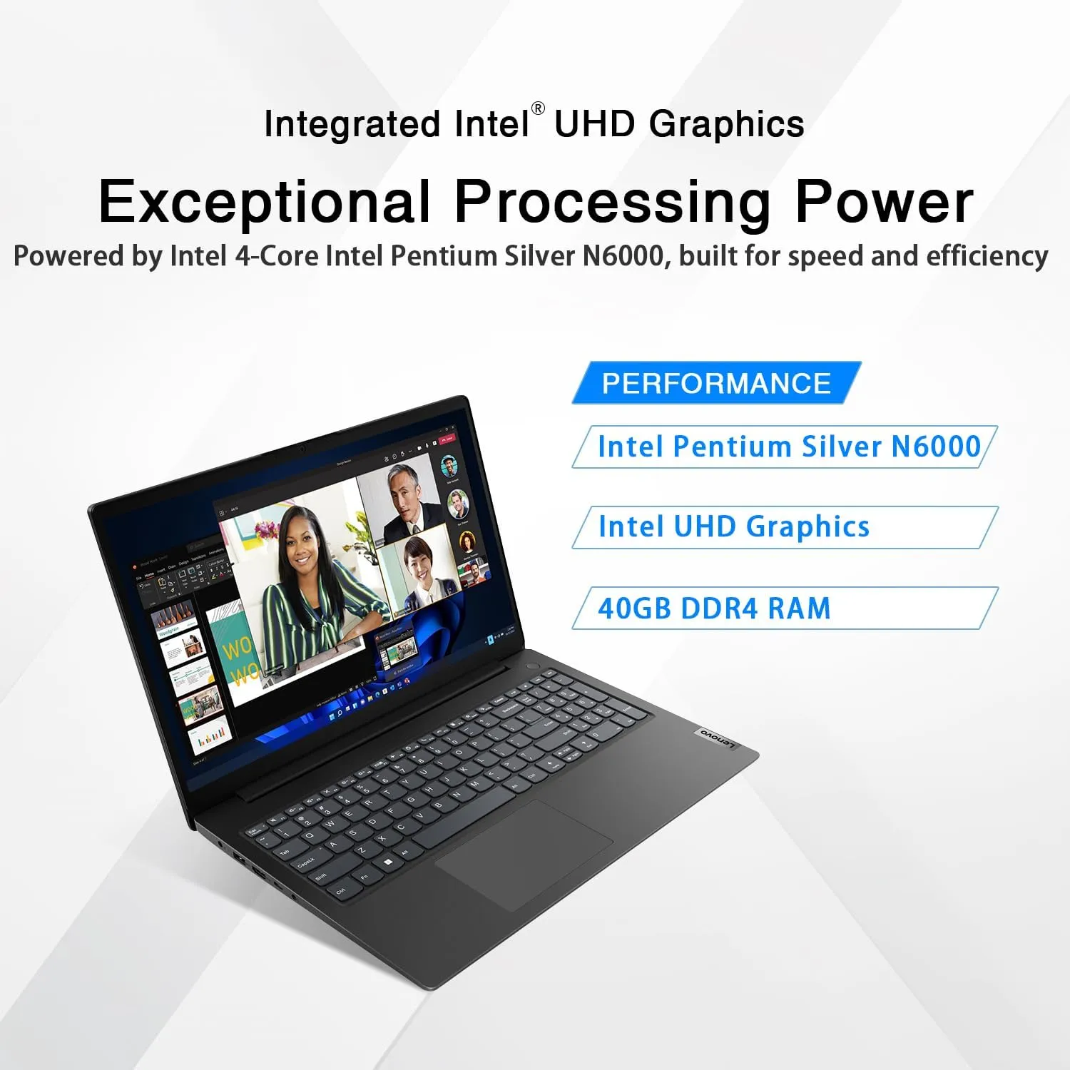 Lenovo V15 Business Laptop | Intel Pentium N6000 4-core Processor | 15.6 FHD (1920 x 1080) | 40GB RAM | 2TB PCIe SSD | Military Durability | Ethernet RJ-45 | Anti-Glare | WiFi-6 | Windows 11 Pro