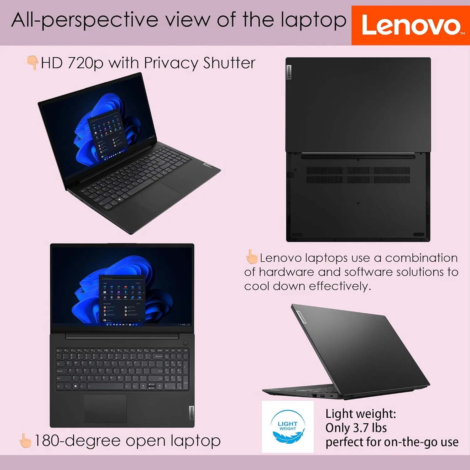 Lenovo V15 G3 Business Laptop, 15.6" FHD Screen, 12th Gen Intel 10 Cores i7-1255U up to 4.7GHz, 24GB RAM, 2TB PCIe SSD, HD Camera with Privacy Shutter, Wi-Fi, HDMI, Windows 11 Pro, Black