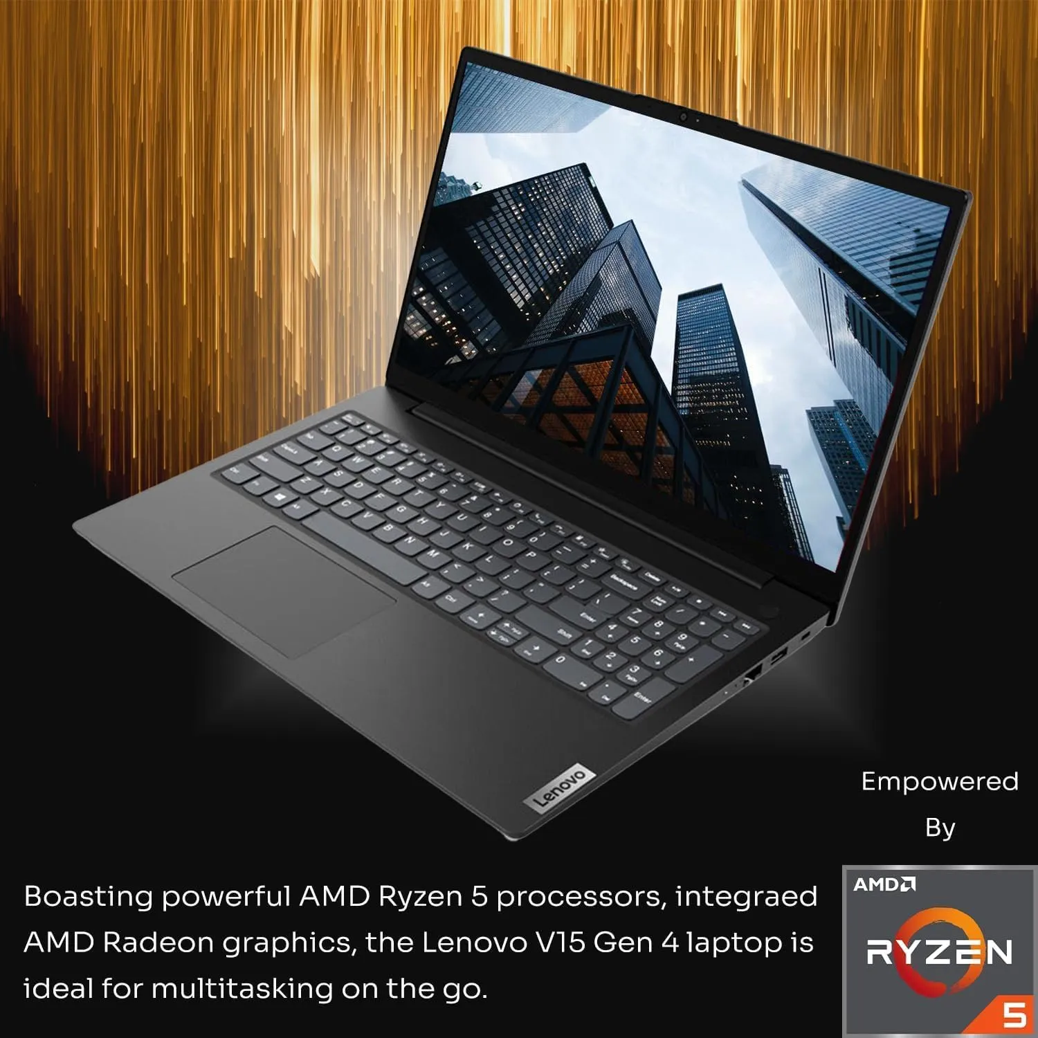 Lenovo V15 Gen 4 Business Laptop, 15.6" FHD Screen, AMD Ryzen 5 5500U, 24GB RAM, 2TB SSD, Webcam, RJ-45, Wi-Fi, Windows 11 Pro, Black, Additional 1 Yr ADP