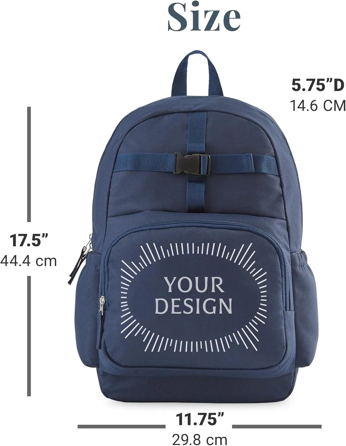 Let's Make Memories Kids Backpack for School - Personalized Back to School Supplies - Bookbag with Lunch Box - Blue - Stripes