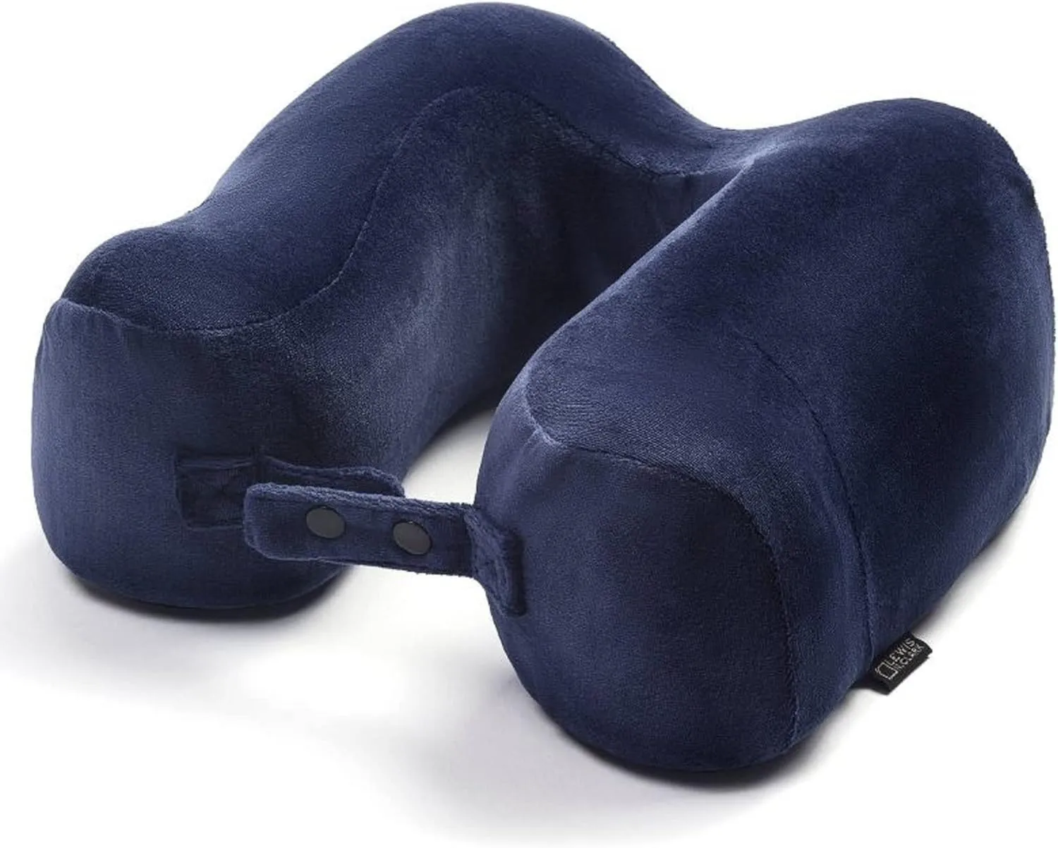 Lewis N. Clark Contoured Memory Foam Hexform Travel Cervical Neck Pillow for Shoulder & Neck Pain, Airplane, Camping, Kids & Adults, Standard, Navy