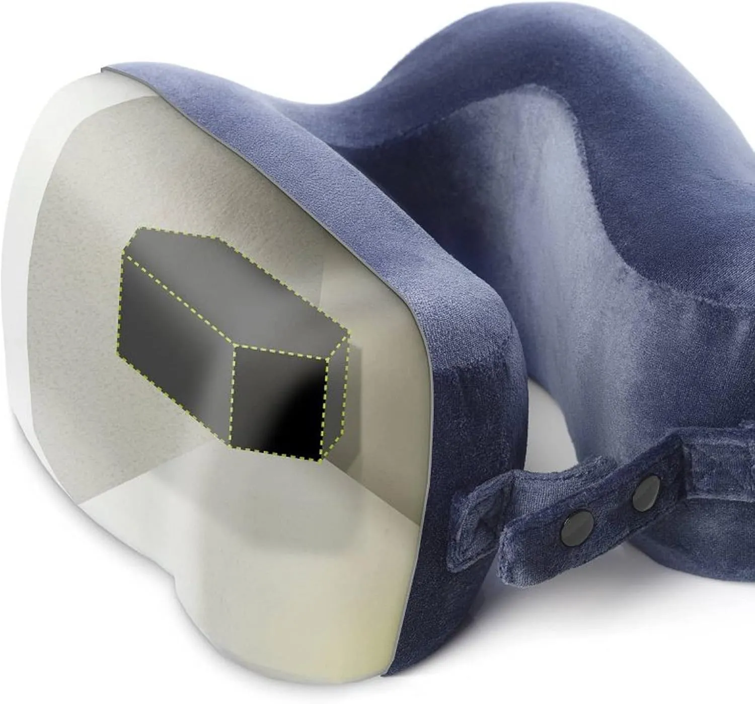 Lewis N. Clark Contoured Memory Foam Hexform Travel Cervical Neck Pillow for Shoulder & Neck Pain, Airplane, Camping, Kids & Adults, Standard, Navy