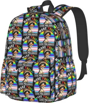 Lgbt Pride Rainbow Gay More Pride Less Prejudice Laptop Backpack Shoulder Bag Laptop Pack Travel Backpacks Commuter Back Pack Casual Daypack Bags With Side Pockets