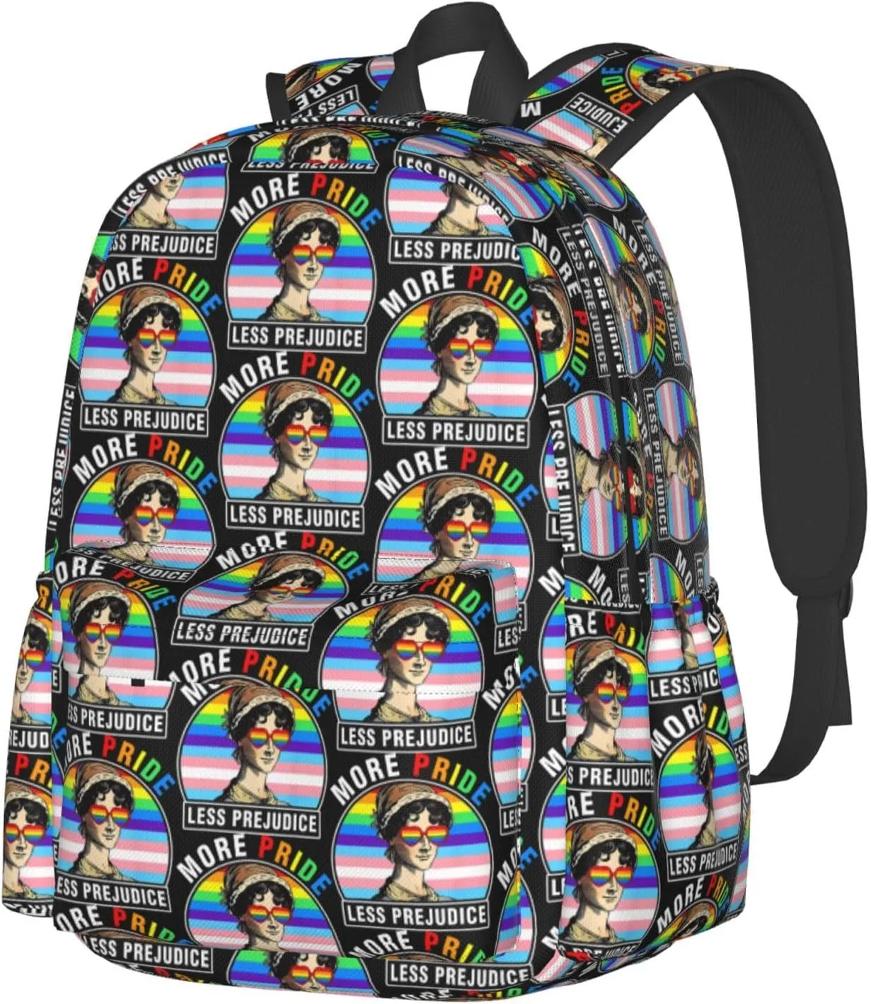 Lgbt Pride Rainbow Gay More Pride Less Prejudice Laptop Backpack Shoulder Bag Laptop Pack Travel Backpacks Commuter Back Pack Casual Daypack Bags With Side Pockets