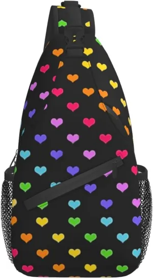 LGBT Sling Bag Crossbody Chest Daypack Casual Backpack Rainbow Animal Shoulder Bag For Travel Hiking Shopping