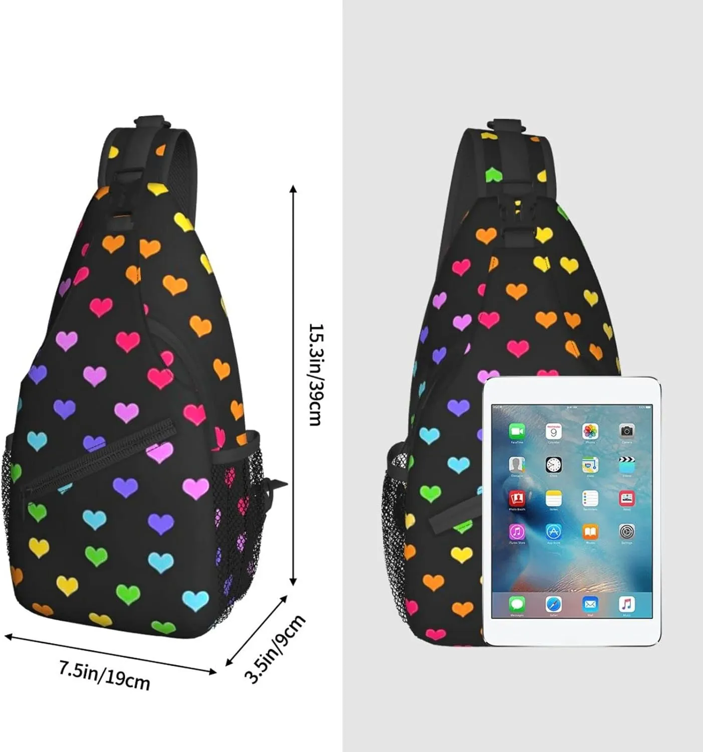 LGBT Sling Bag Crossbody Chest Daypack Casual Backpack Rainbow Animal Shoulder Bag For Travel Hiking Shopping