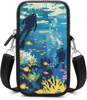 Life Sea Diver Crossbody Bag for Women Men Phone Purses Shoulder Bag Handbag