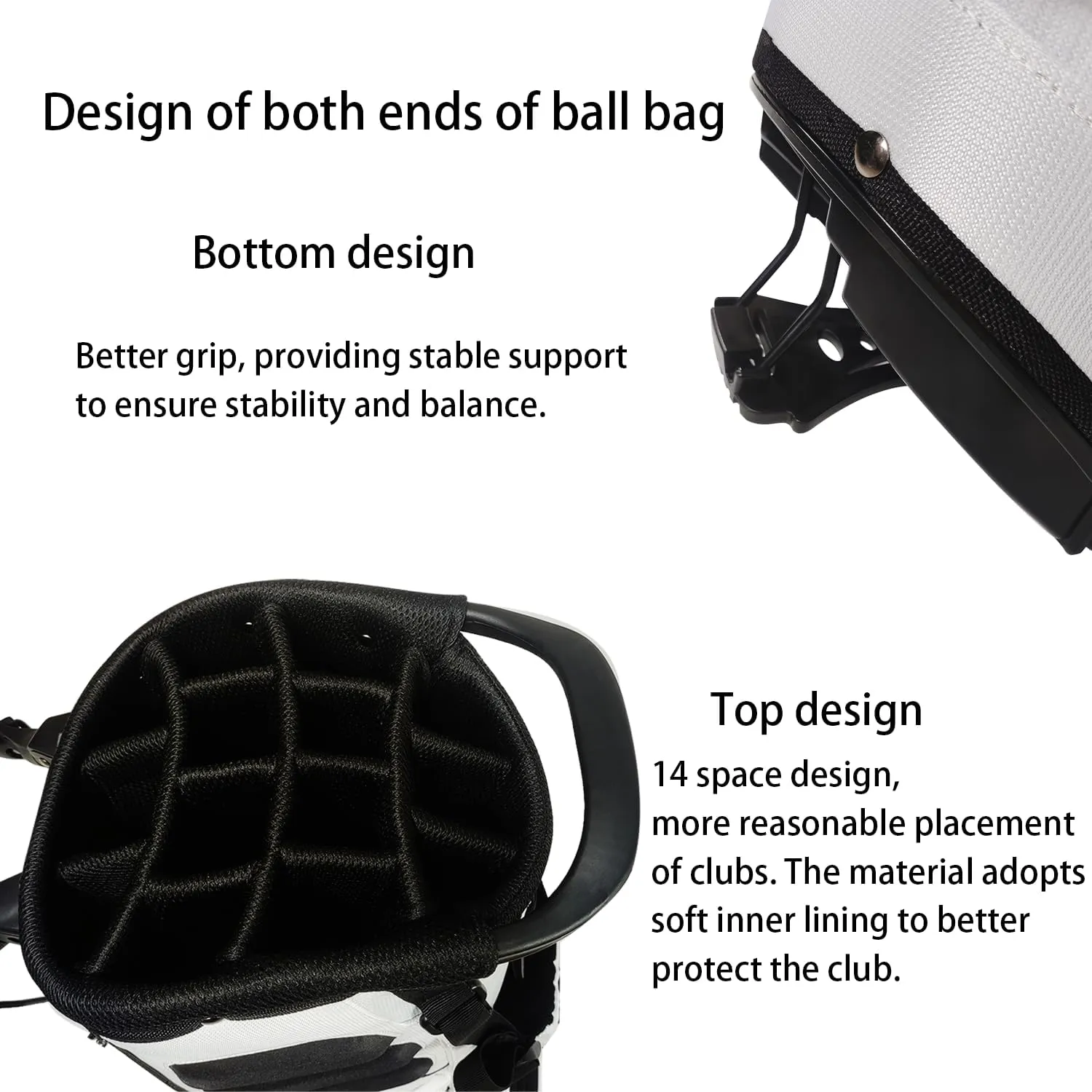 Lightweight Golf Stand Bag with 14 Way Full-Length Dividers, 7 Zippered Pockets and Rain Cover, with Handles and Dual Strap