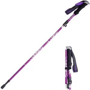 Lightweight Trekking Poles, Adjustable Length Outdoor Trekking Poles, Strong Earthquake-Resistant Trekking Poles with Soft Non-Slip Handles (Purple)